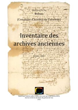 Inventaire des archives anciennes de Brénaz