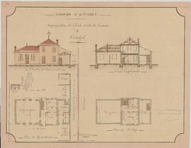 Plan de l'école de Crangeat pour des travaux d’appropriation de l’école des garçons du bourg et d...