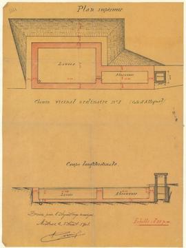 Plan pour la construction du lavoir à Vacagnole, vue 01.