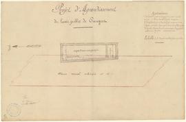 Plan pour l'agrandissement du lavoir public de Crangeat, vue 01.