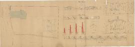 Plan et dessins pour la construction de murs de clôture au cimetière, vue 01.