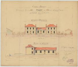 Plan pour la construction d’une mairie et d’une école de garçons, vue 01.