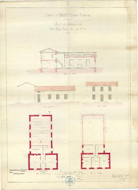 Plan pour la construction de l'école des filles, vue 01.