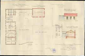 Plan pour la construction d'une salle de réunions, vue 01.