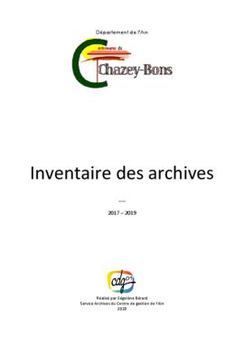 Fonds communal de Chazey-Bons (commune nouvelle)