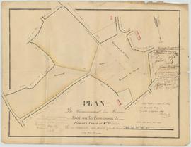Plan du communal des Brosses situé sur les communes de Courtes, Vernoux et Saint-Trivier, vue 01.