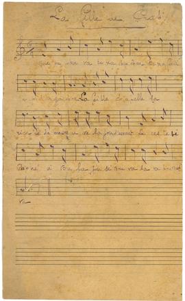 Partition musicale "La fille de Cras", vue 01.