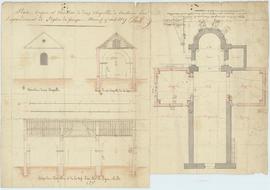 Plan pour l’agrandissement de l’église consistant en l’agrandissement de deux chapelles, vue 01.