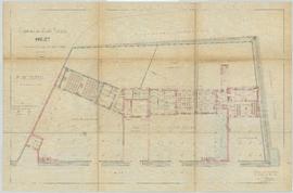 Plan pour la construction d’un groupe scolaire avec mairie, vue 01.