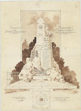 Plan pour la construction du monument aux morts, vue 01.