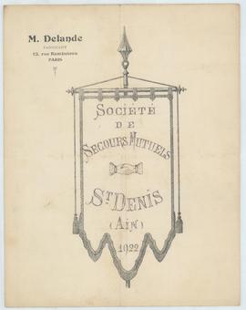 Croquis pour un projet de banderole de la société de secours mutuels n°292 La Patriote, vue 03.