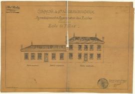 Plan de l'école des filles pour des travaux d'agrandissement et d'appropriation, vue 01.