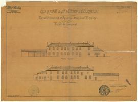 Plan de l'école des garçons pour des travaux d'agrandissement et d'appropriation, vue 01.