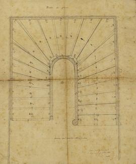 Serrières-de-Briord - 1M1 Maison commune, plan escalier deuxième étage, 1868