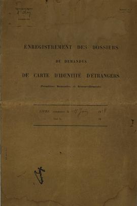 Serrières-de-Briord 2I2 - Cahier d'enregistrement des demandes de carte d'identité d'étrangers, v...