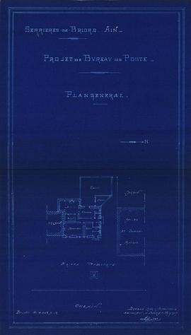 Serrières-de-Briord - 1M2 Bureau de poste: plan général, 1907