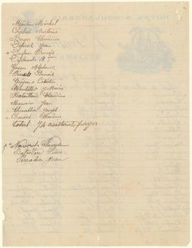 Liste des adhérents au banquet des défenseurs de la Patrie, vue 02.