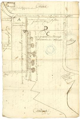 Plan issu de la procédure opposant les habitants de Tossiat au sieur Henry Zacharie Frilet, conse...