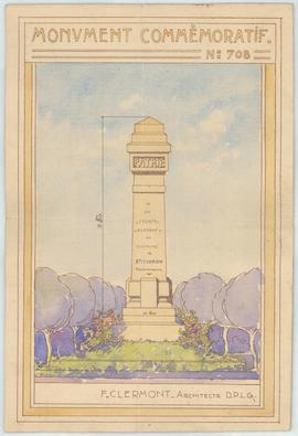 Plan pour la construction du monument aux morts, vue 01.