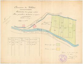 Plan parcellaire des terrains à acquérir pour la construction d’un groupe scolaire.