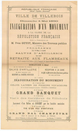 Monument commémoratif du centenaire de la Révolution française. – Inauguration.