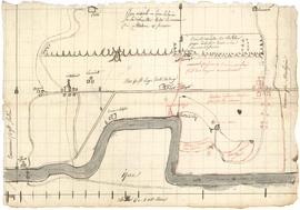 Plan du Mas Saint-Léger faisant l’objet d’un différent entre la commune de Villebois et Serrières...