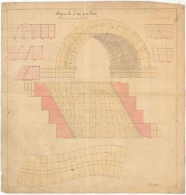 Dessin technique de l’appareil d’un pont biais.