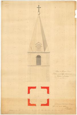 Plan en coupe et en élévation du projet de l’architecte Bernard de Lyon.