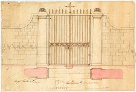 Plan en élévation n°2 de la porte du cimetière.